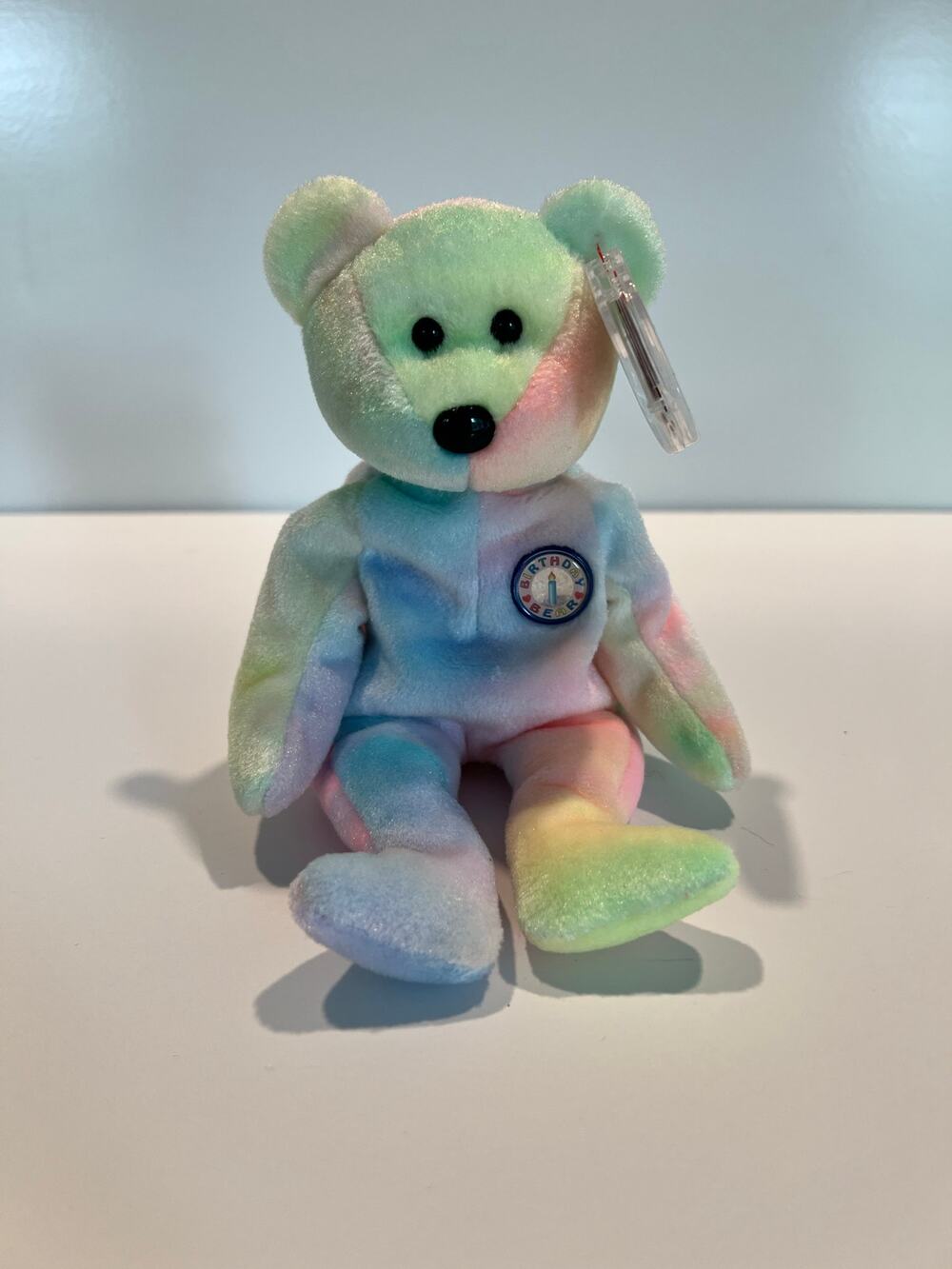 Ty Beanie Baby 1999 B.B. the Bear Tie Dye Beanbag Plush Toy P.E. Pellets JL